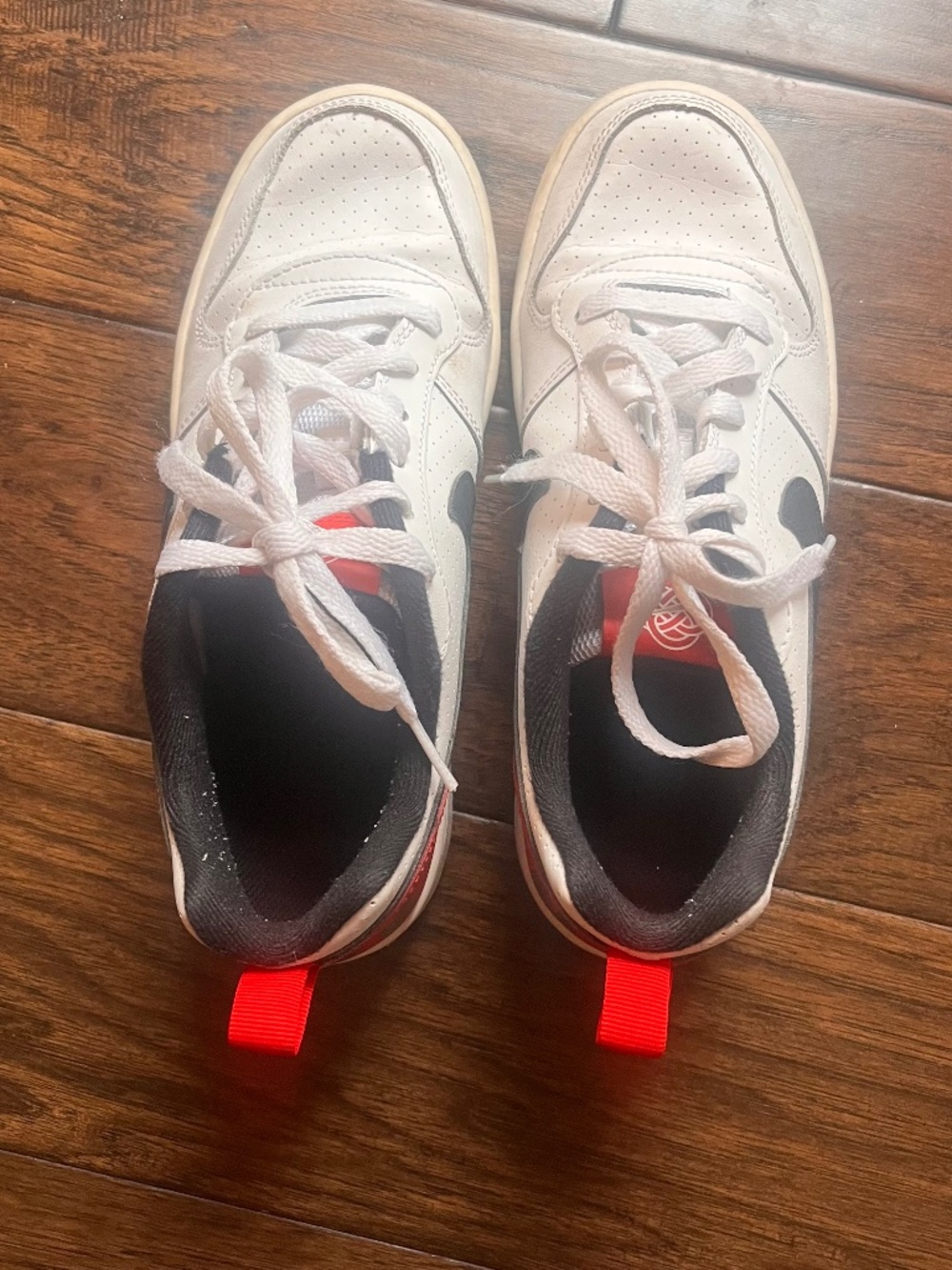 Nike Court Borough Low white, black and  red youth size 5.5 excellent condition
